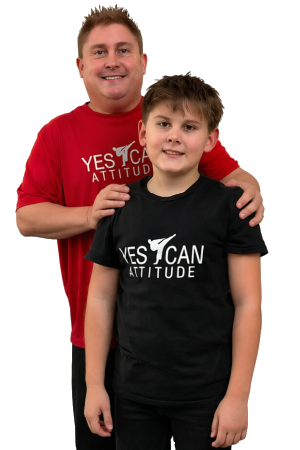Side Kicks Karate founder with a young student